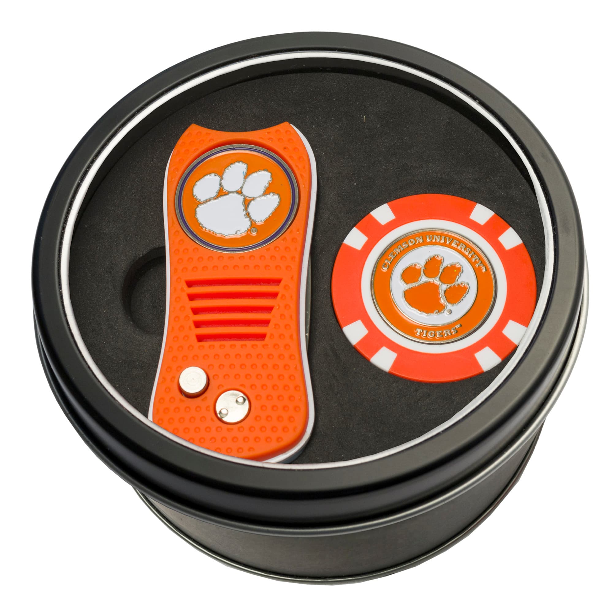 Team Golf - Clemson Tigers Switch Chip Golf Tin Set - Multicolor