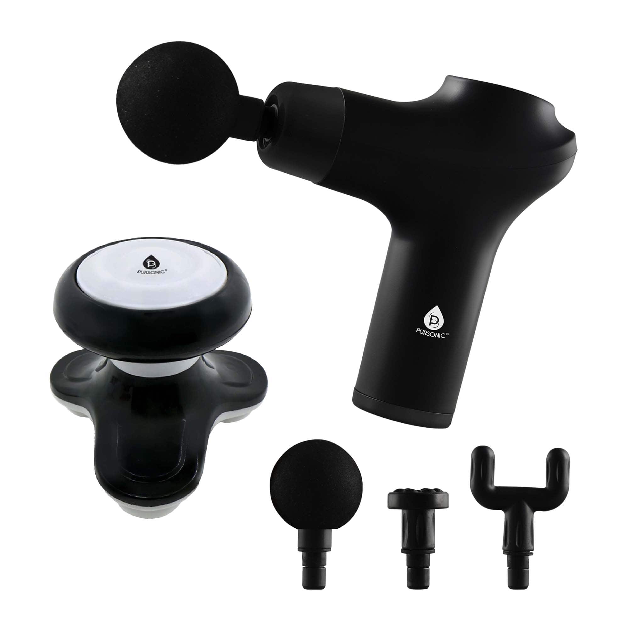 Pursonic - Muscle Recovery & Relaxation Power Duo: Massage Gun & Handheld Electric Sport Massager - Multicolor