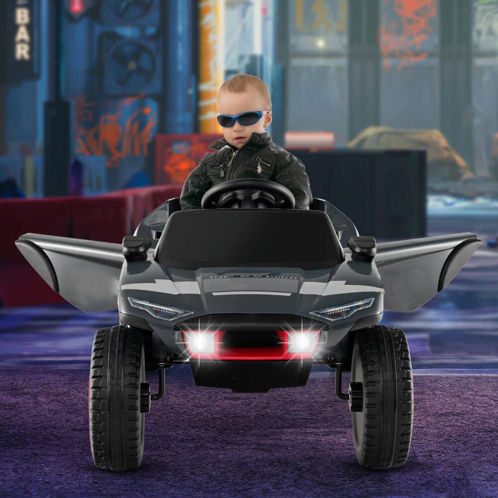 Angle. SlickBlue - E-Tron Battery-Powered Ride-On Car for Kids - Grey.