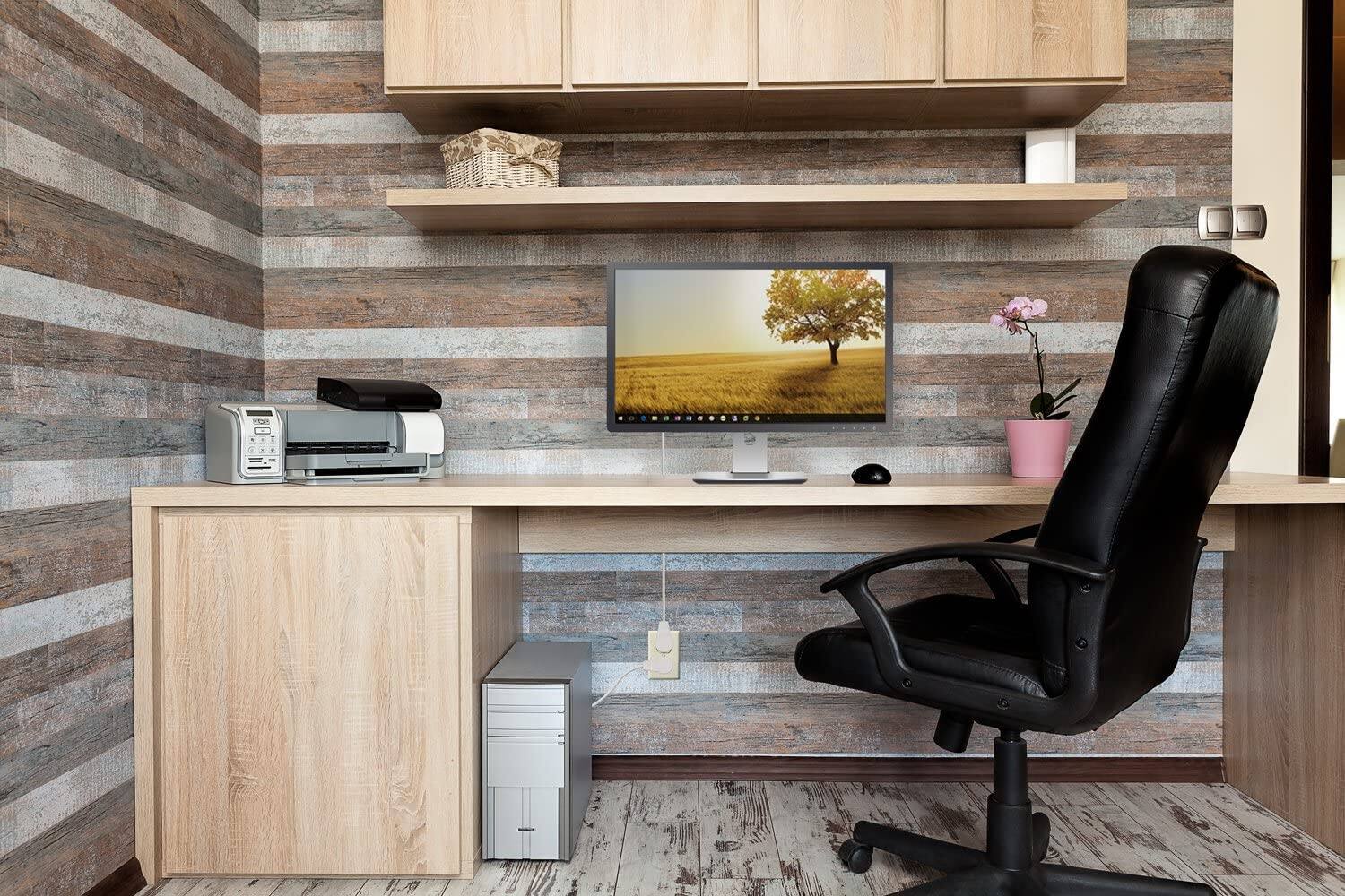 Alt View 6. Maximm - Monitor Computer Power Cord 10 Ft Flat Plug 360° Rotating PC Cable 3 Prong, 16 AWG NEMA 5-15P to IEC13 - UL Certified - White.