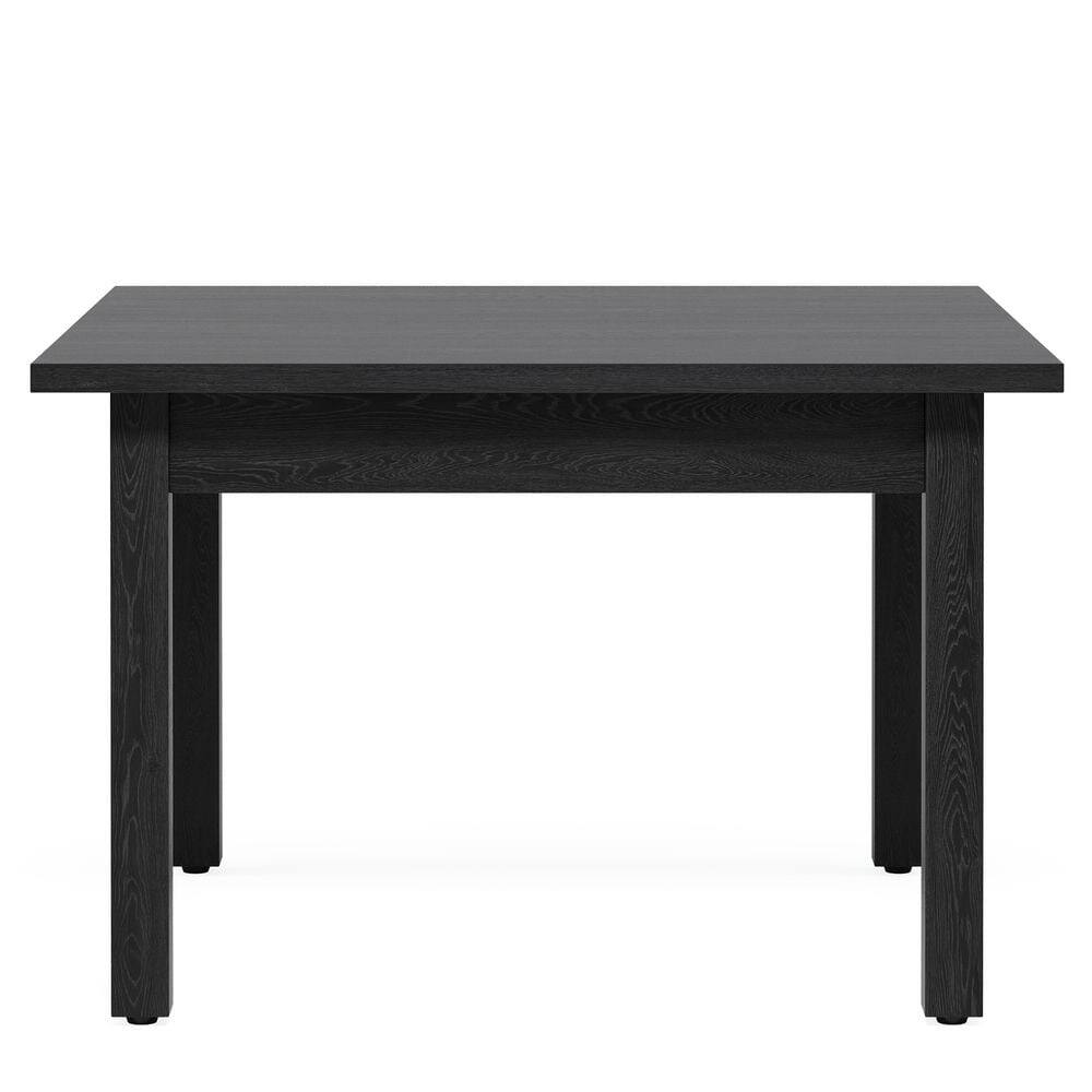 Left. Resenkos - Kadyn Dining Table, Living Room Table 39.4" Square Kitchen Table with Solid Wood Legs for 4,Black - Black.