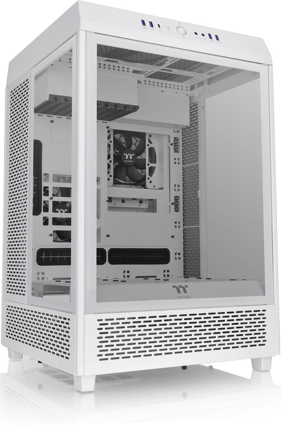 I'm sorry, but the text you provided does not make sense and does not seem to be related to the image. The image shows a white computer tower with a clear side panel, allowing a view of the internal components.