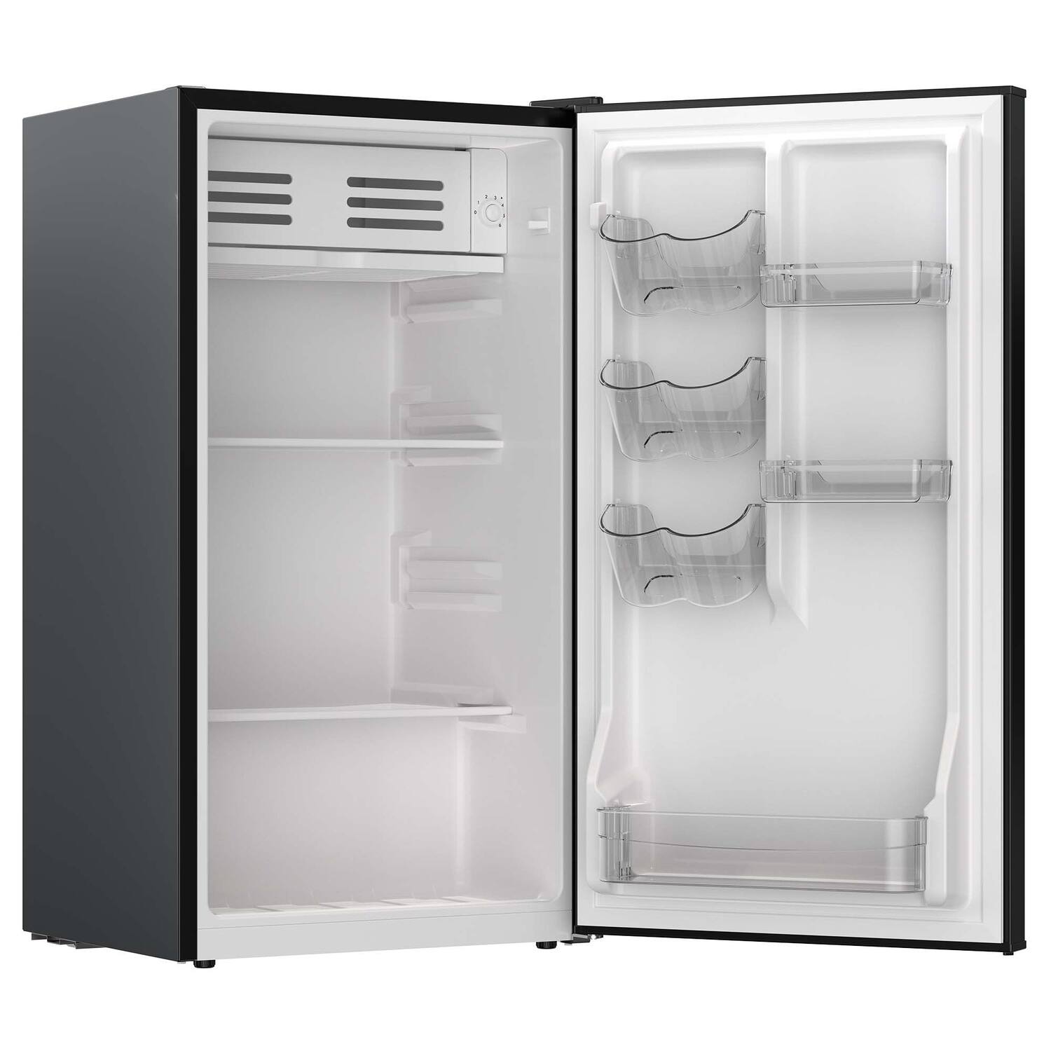 Alt View 4. Frigidaire - Frigidaire EFR397BLACK 3.2 Cu. Ft. Black Retro Compact Refrigerator with Side Bottle Opener - Black.
