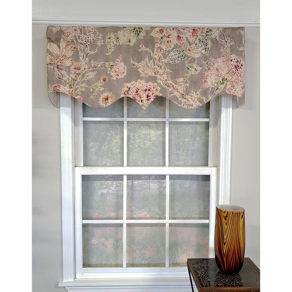 Angle. RLF Home - RLF Home Monte Cristo Regal Lined 3" Rod Pocket 100% Cotton Window Valance 50" x 17" Gray - Gray.