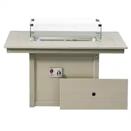 WestinTrends - Helios 46" Modern Outdoor 55,000 BTU Patio Gas Propane Rectangle Deck Fire Pit Table - Sand