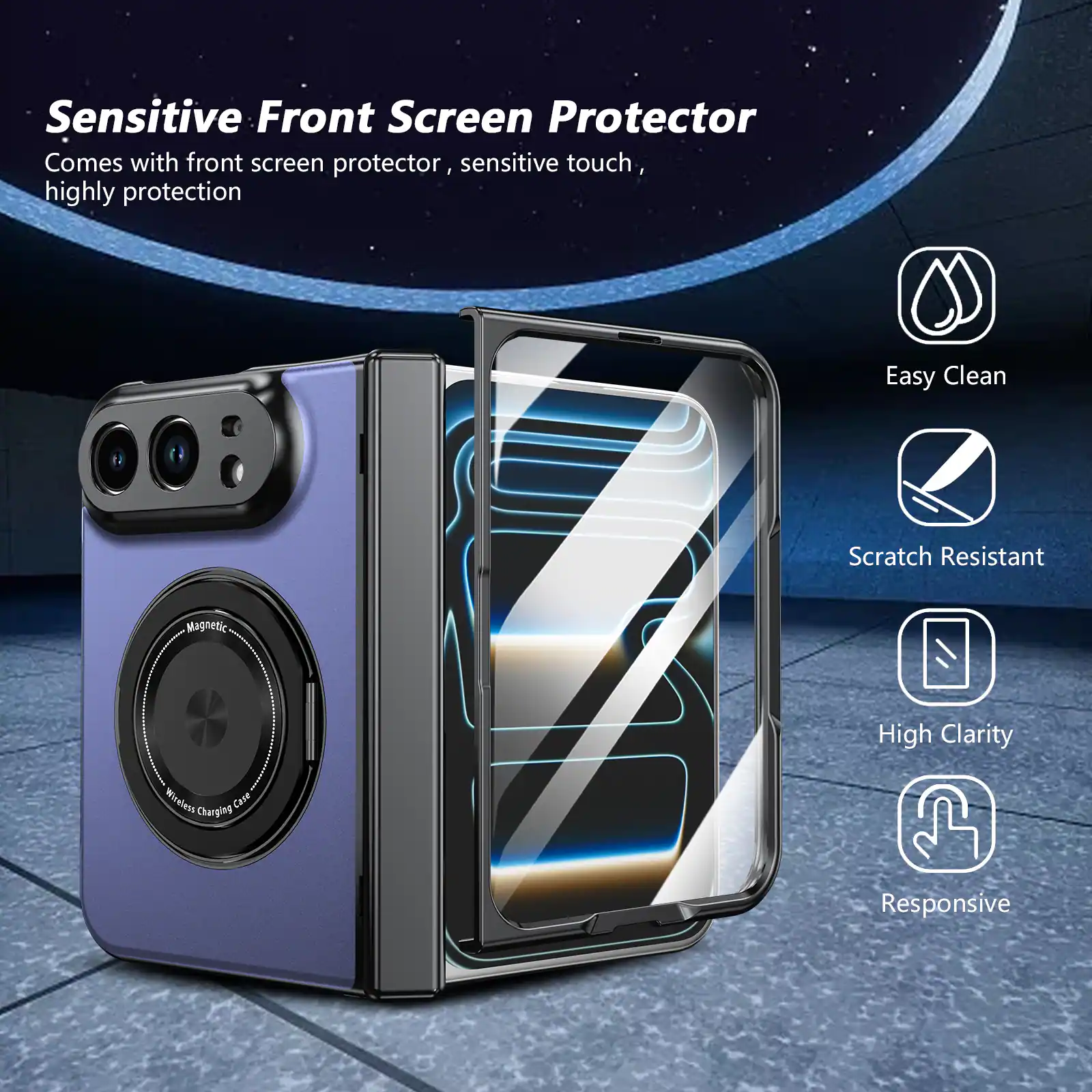 Dteck Full Hinge Phone Case for Apple iPhone Duo 2026 with Tempered ...
