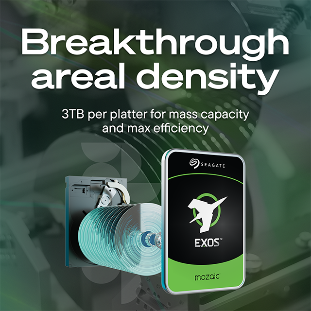 Breakthrough areal density 3TB per platter for mass capacity and max efficiency

SEAGATE
EXOS
mozaic