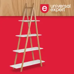 Universal Expert - Abacus Ladder Bookshelf - Oak - Front_Zoom