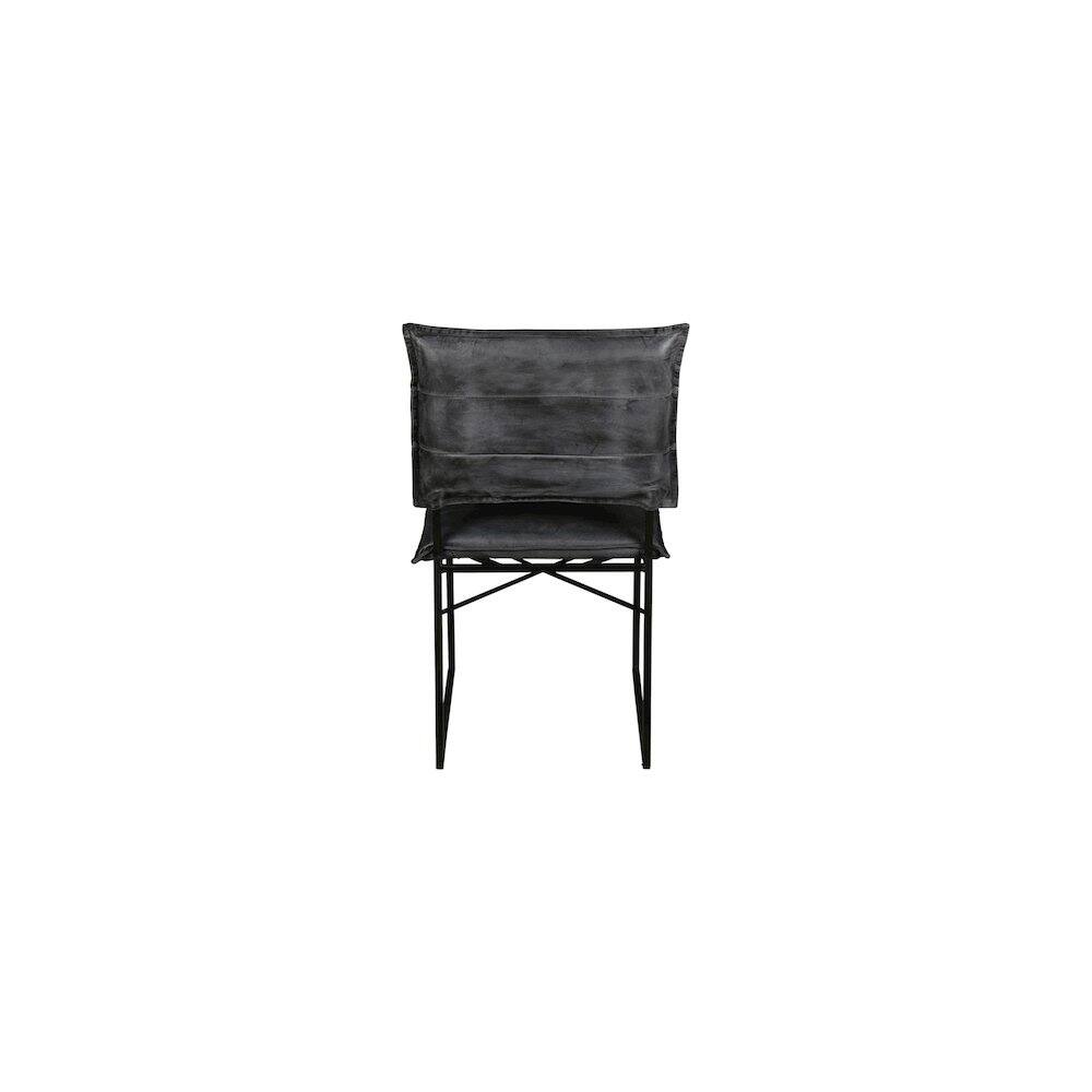 Angle. Porter Designs - Malin Top Quality Leather Dining Chair - Gray.