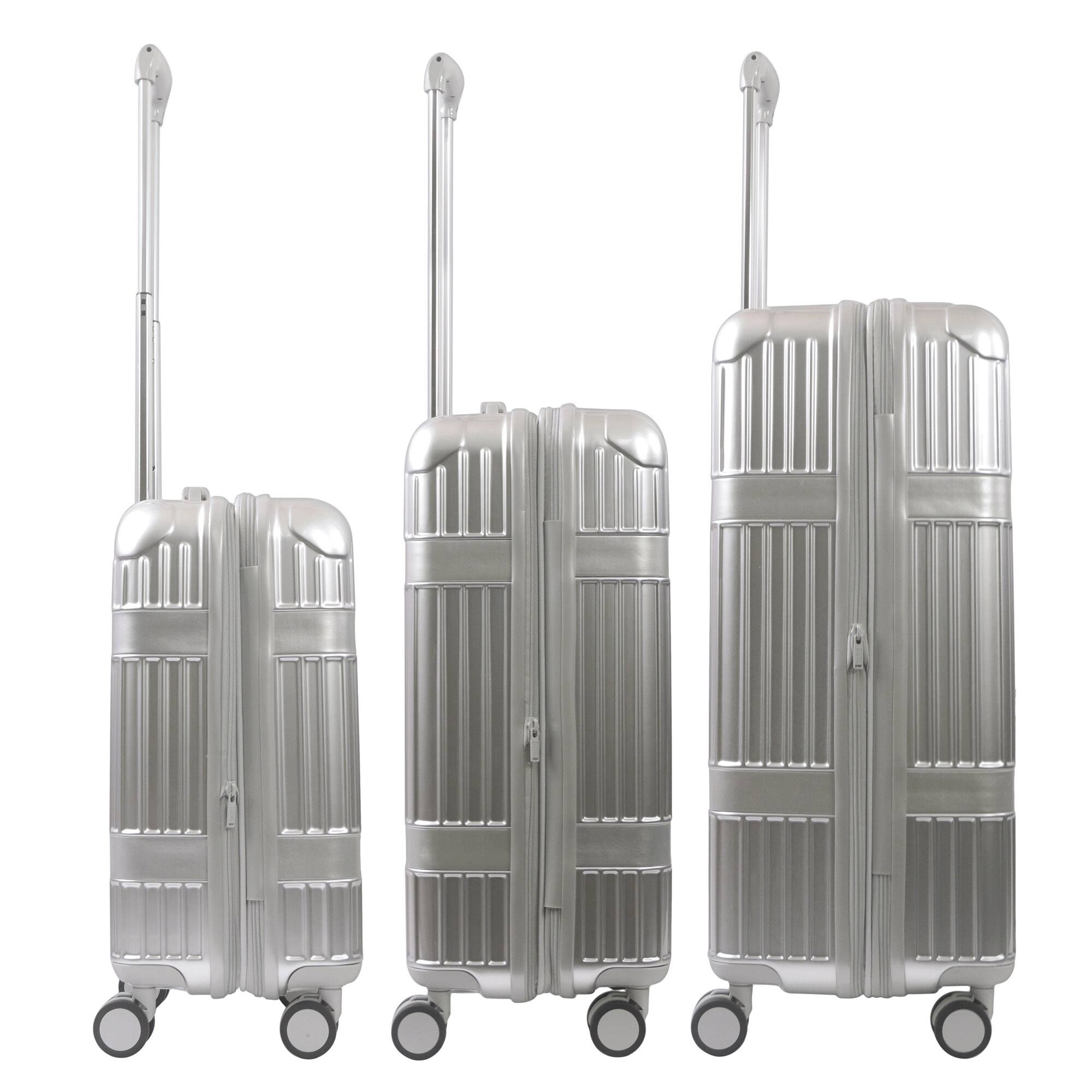 Martha Stewart The Bedford 3 Piece Hardcase Luggage Set Silver