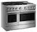 Angle. KitchenAid - 48 in. Wide 6 burner 6 Burner Commercial-Dual Fuel Range with Griddle - Stainless Steel.
