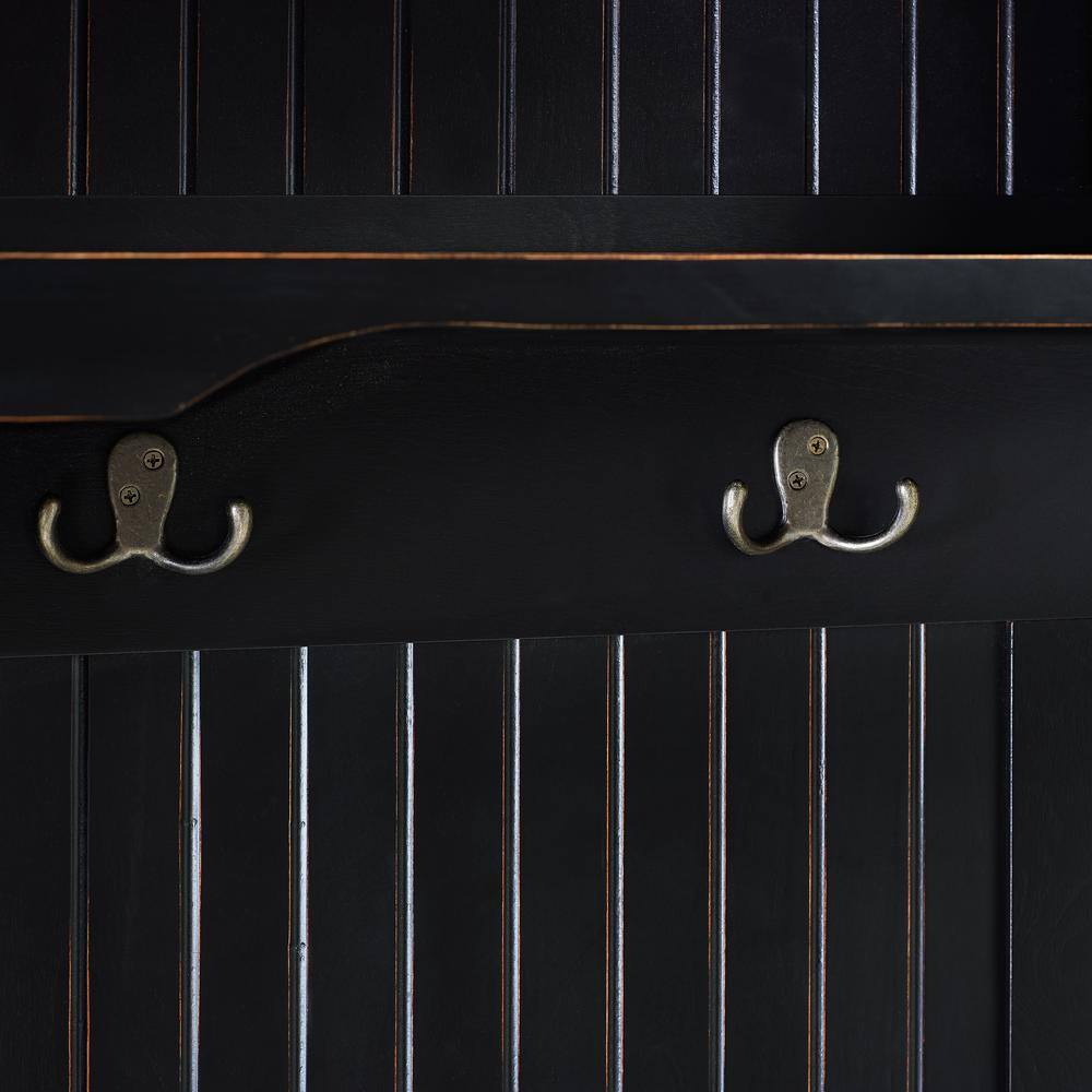Alt View 6. Crosley Furniture - Seaside Hall Tree - Distressed Black.