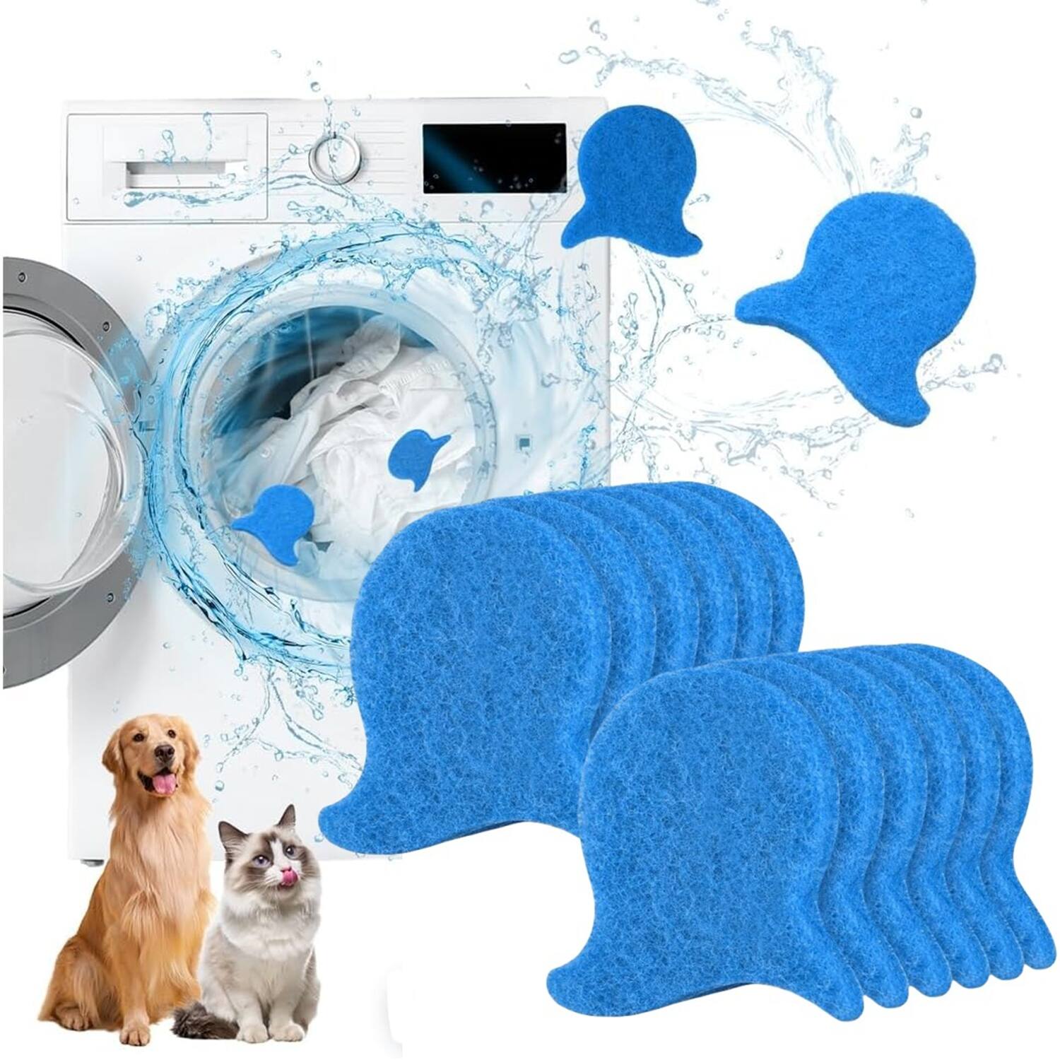 Front. Giantpower - 12 PCS Pet Hair Remover for Laundry – Removes Fur, Lint & Dander Reusable, Laundry Pet Hair Catcher.