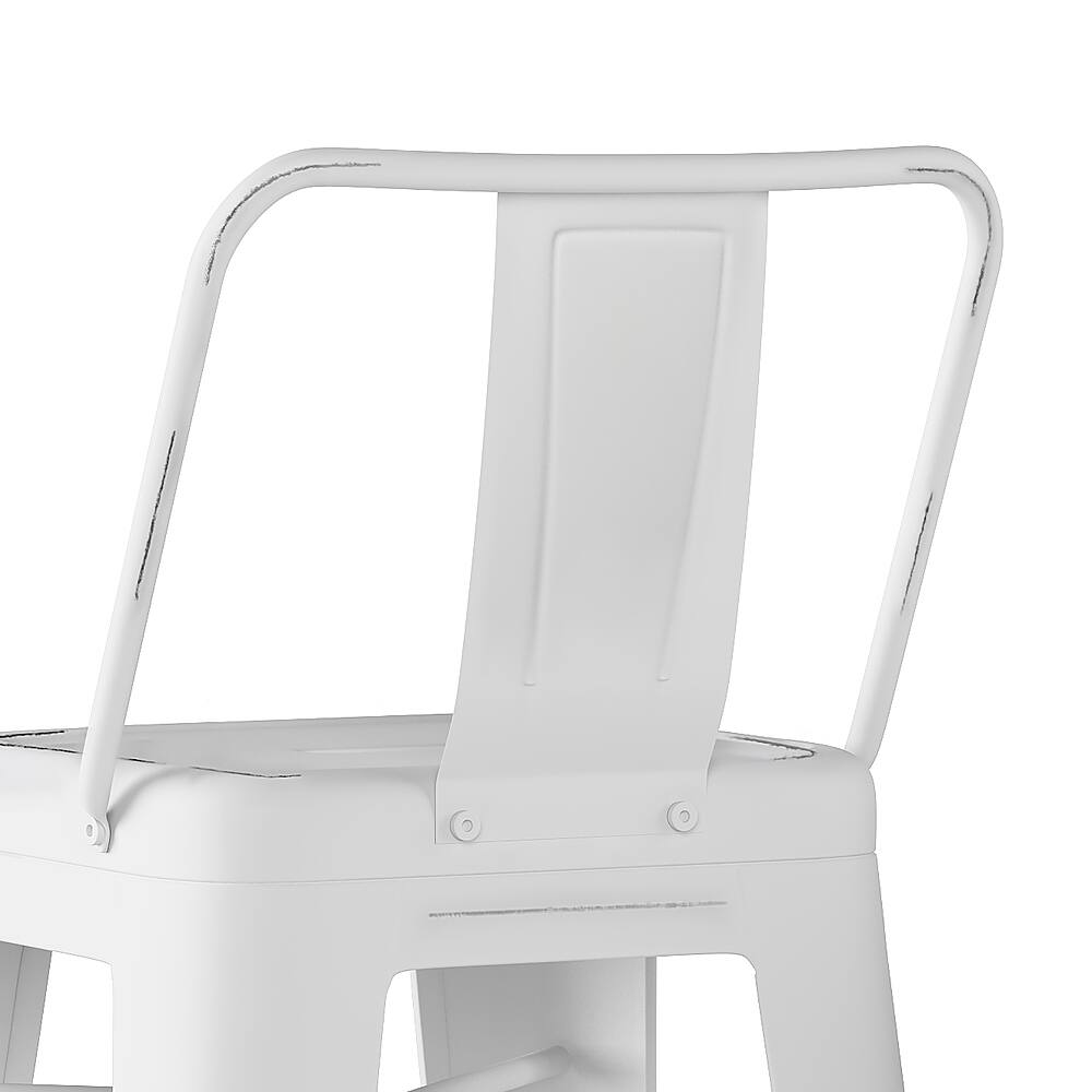 Alt View 14. Simpli Home - Rayne 30 inch Metal Bar Stool (Set of 2) - Distressed White.