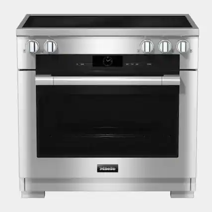 Front. Miele - HR 1632-3 I 36" in. Induction Range - Clean Touch Steel.