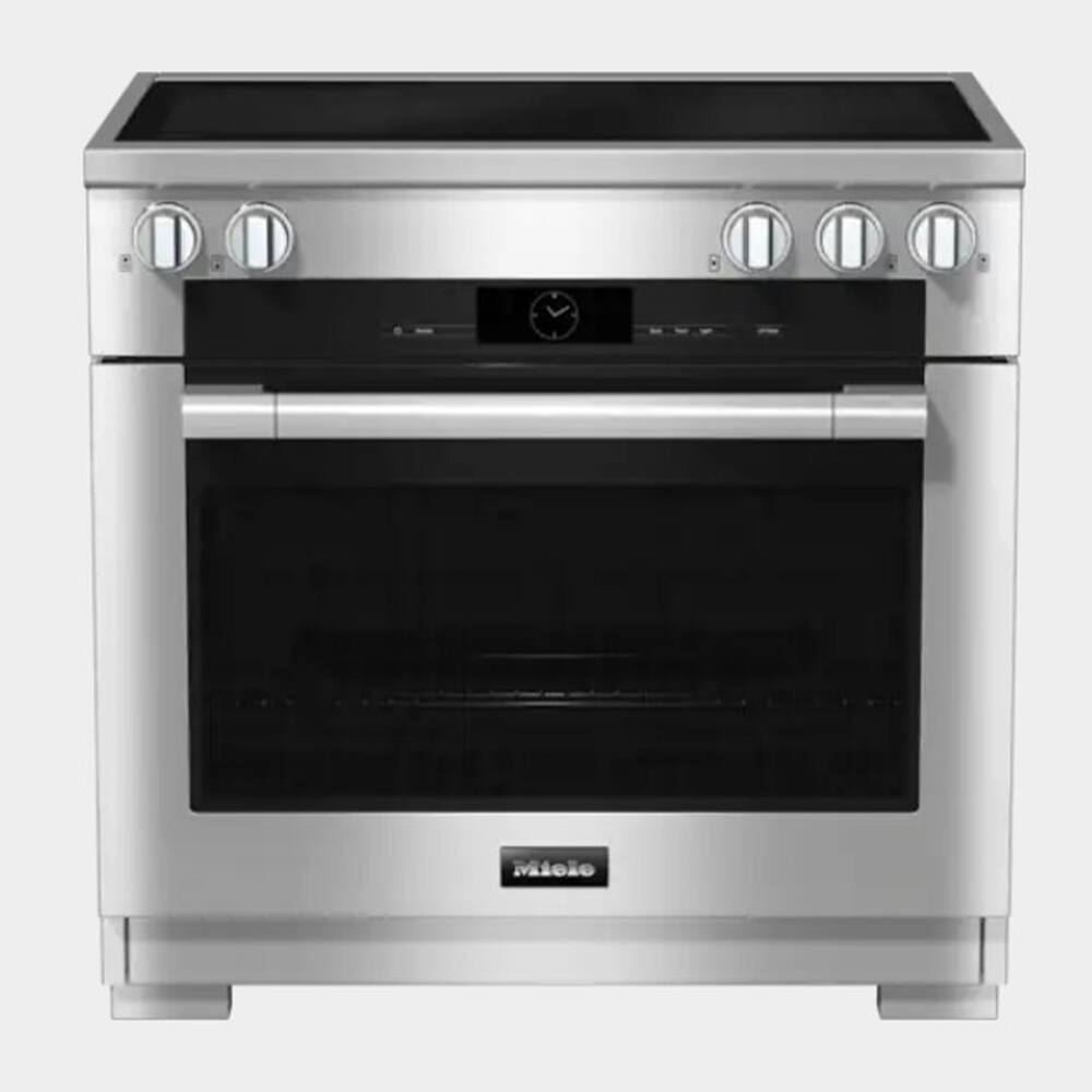 Front. Miele - HR 1632-3 I 36" in. Induction Range - Clean Touch Steel.