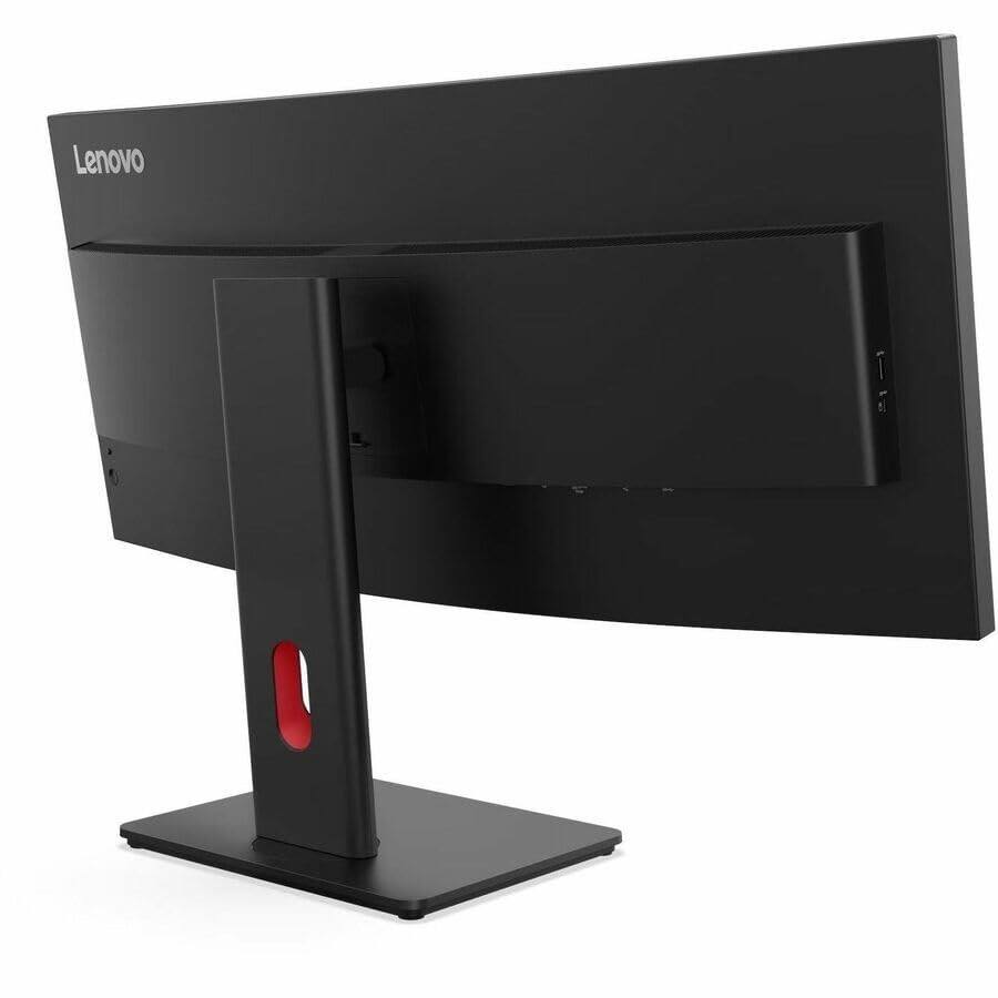 Back. Lenovo - Lenovo ThinkVision T34WD-40 34" Class UW-QHD Curved Screen LED Monitor - 21:9 - Eclipse Black - 34" Viewable - Vertical - Black.