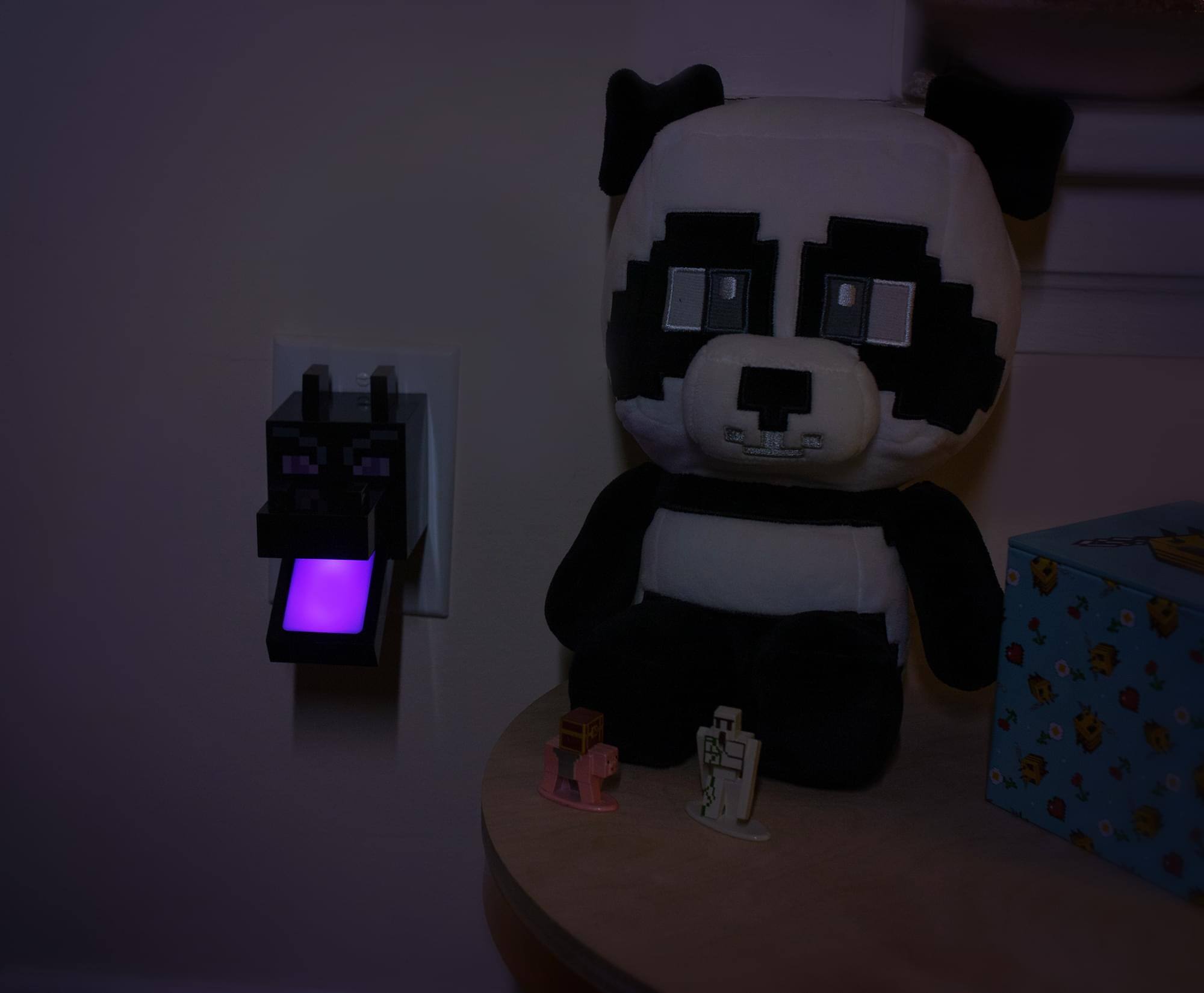 Alt View 4. Ukonic - Minecraft Purple Ender Dragon Plug-In Nightlight with Auto Dusk to Dawn Sensor - Black.