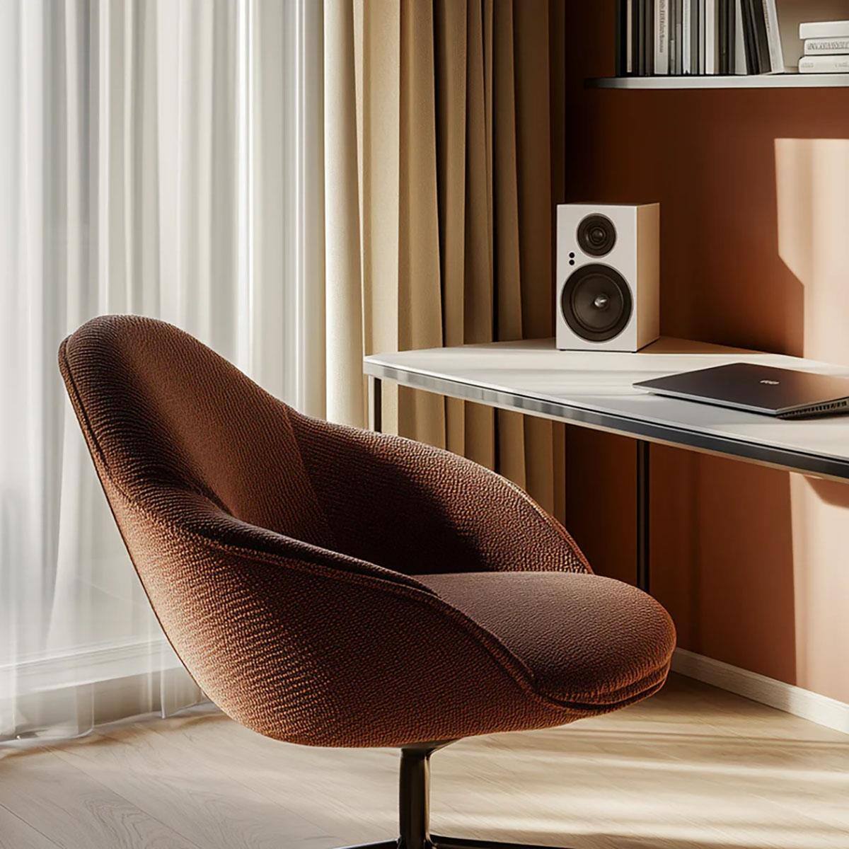 Alt View 5. Jamo - Jamo 2 Way Active BookshelfSpeaker High Gloss White.