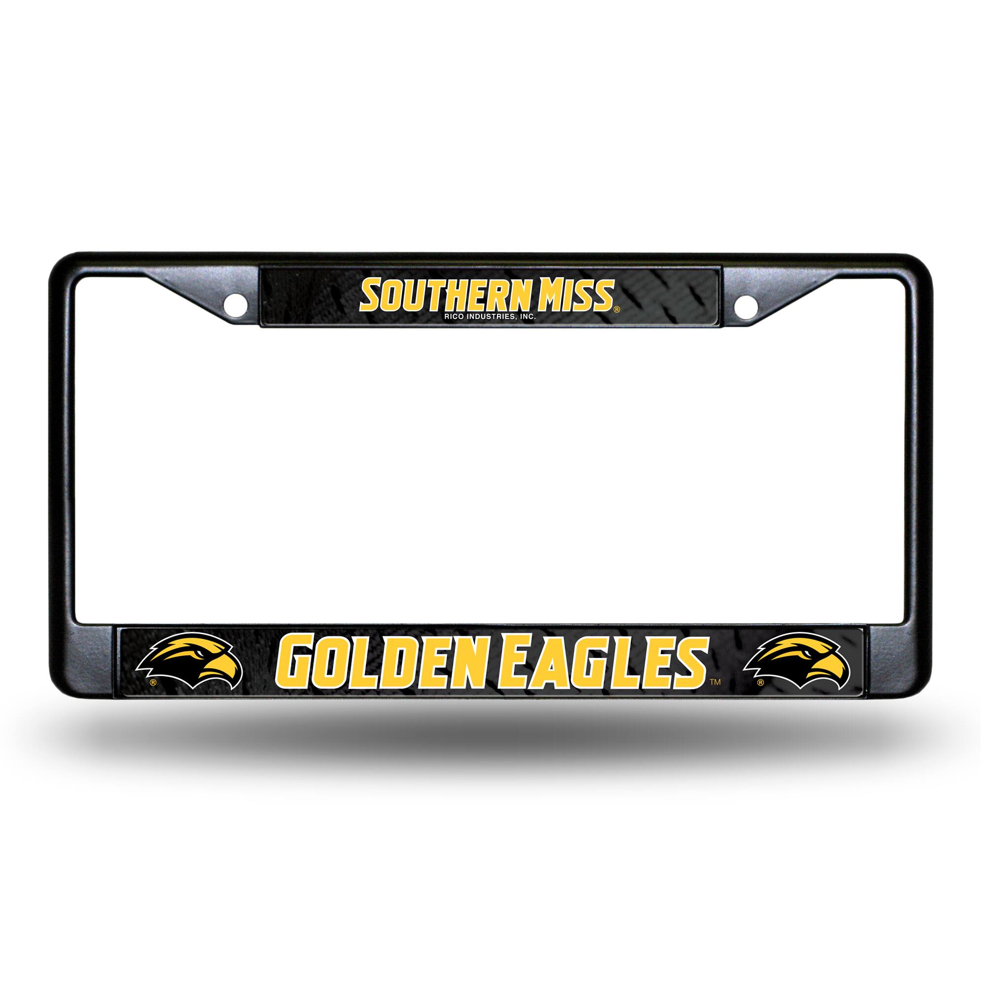 Southern Miss Golden Eagles Black Metal License Plate Frame