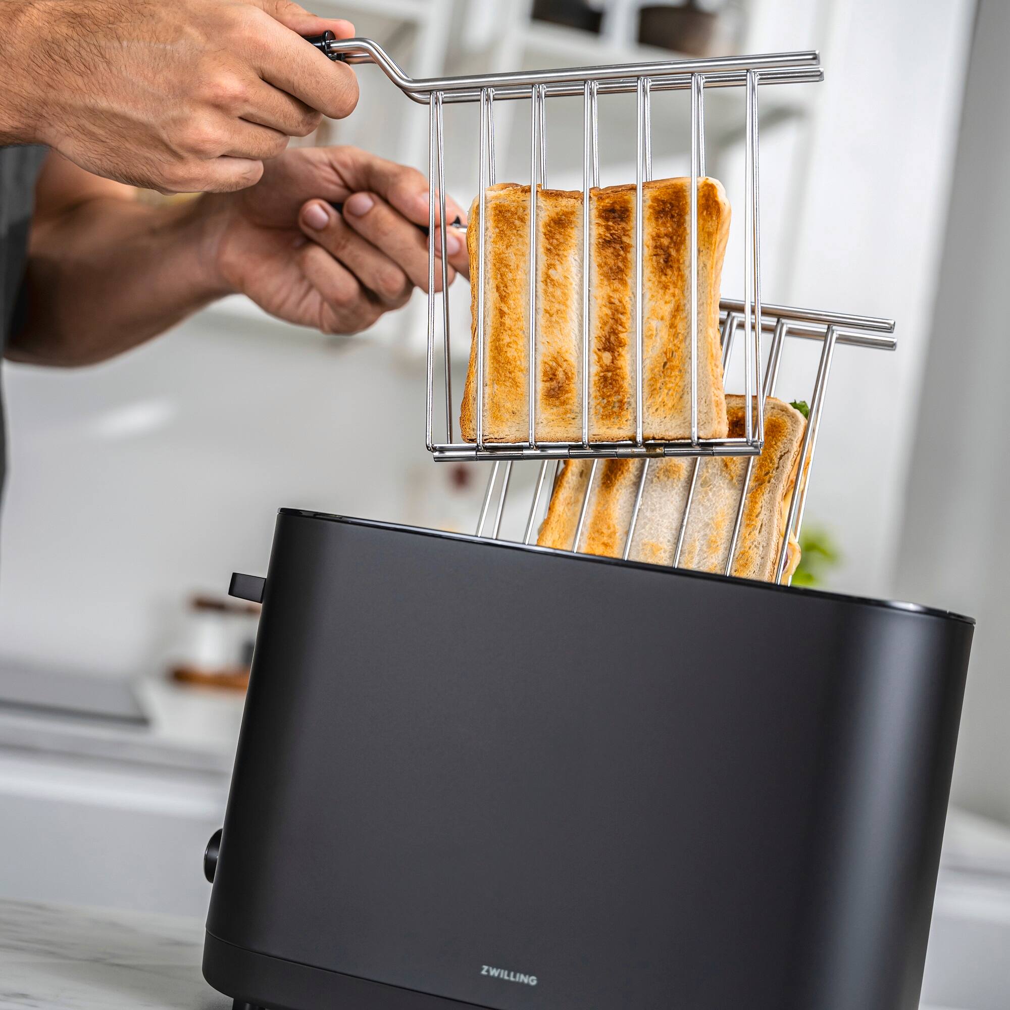 Alt View 3. ZWILLING - ZWILLING Enfinigy Toaster Sandwich Rack - Short - Black - Black.