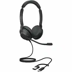 Front. Jabra - Jabra Evolve2 30 SE Headset - Microsoft Teams Certification - Stereo - USB Type C, USB Type A - Wired - 20 Hz to 20 kHz - Red.