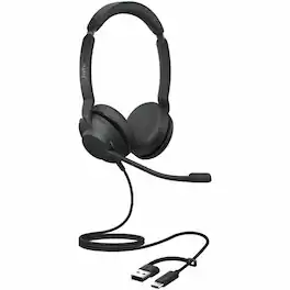 Jabra - Evolve2 30 SE Headset - Microsoft Teams Certification - Stereo - USB Type C, USB Type A - Wired - 20 Hz to 20 kHz - Red