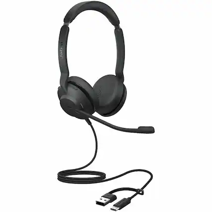 Front. Jabra - Jabra Evolve2 30 SE Headset - Microsoft Teams Certification - Stereo - USB Type C, USB Type A - Wired - 20 Hz to 20 kHz - Red.