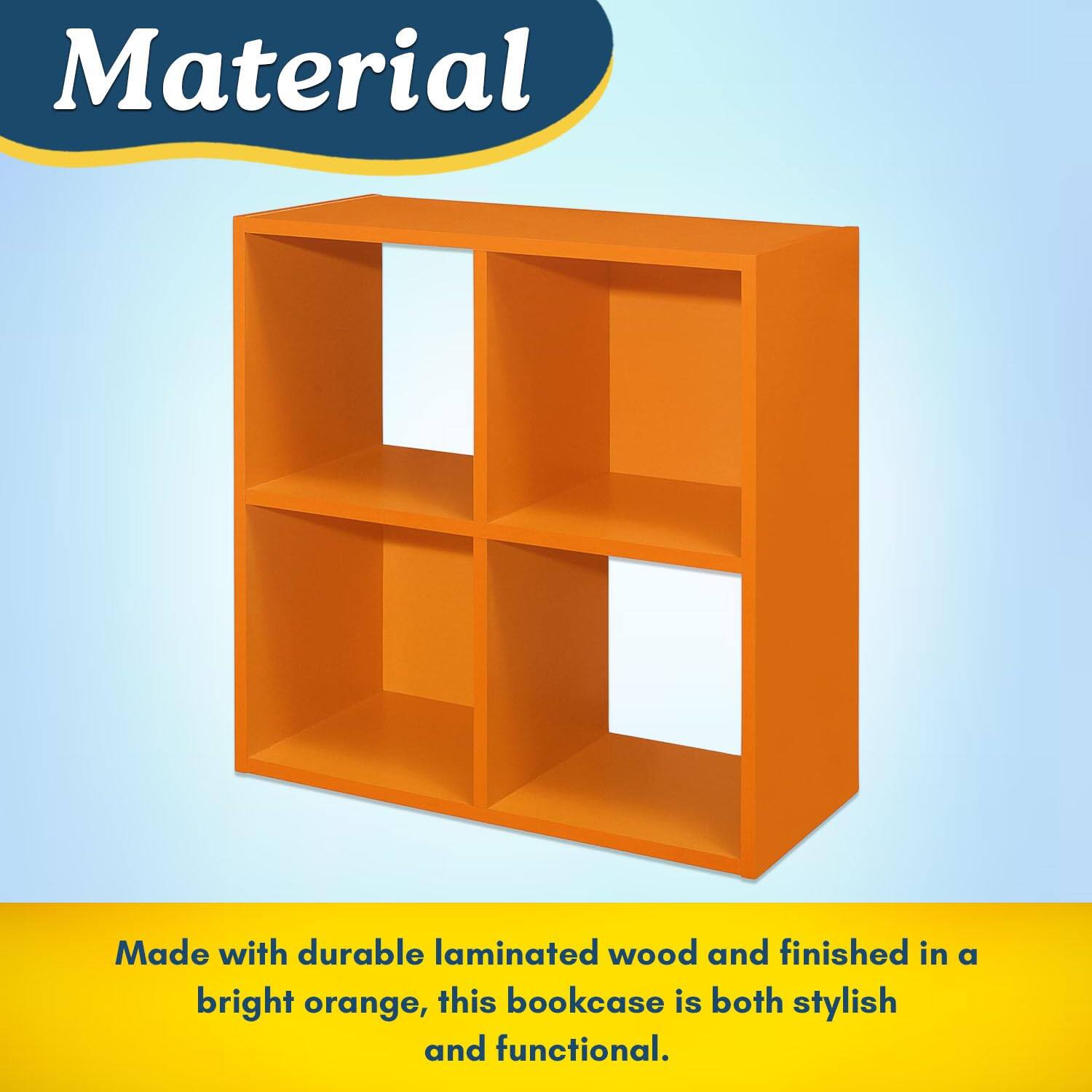 Material

Made with durable laminated wood and finished in a bright orange, this bookcase is both stylish and functional.