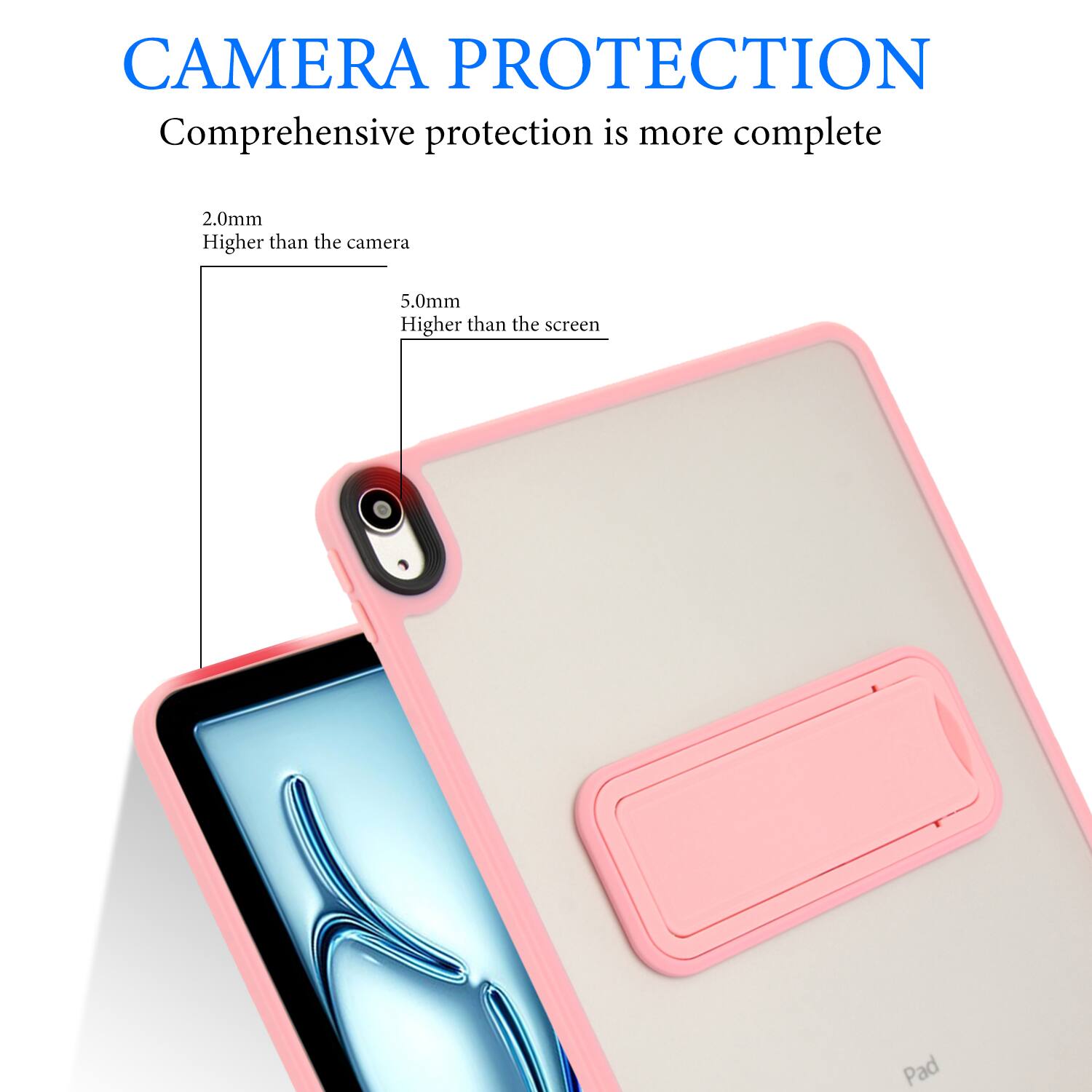 CAMERA PROTECTION  
Comprehensive protection is more complete

2.0mm  
Higher than the camera

5.0mm  
Higher than the screen