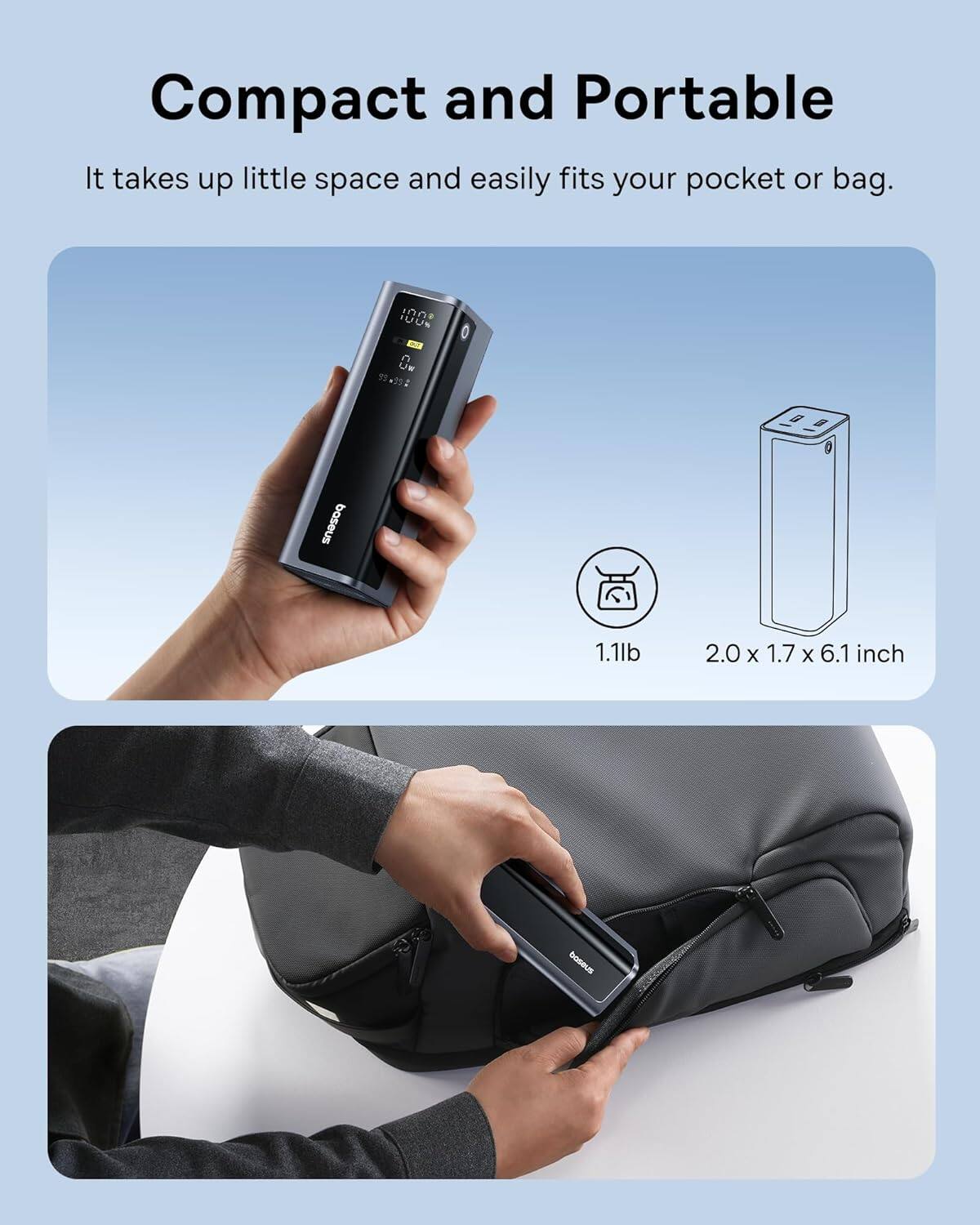 Compact and Portable
It takes up little space and easily fits your pocket or bag.
1.1lb
2.0 x 1.7 x 6.1 inch
boseus
