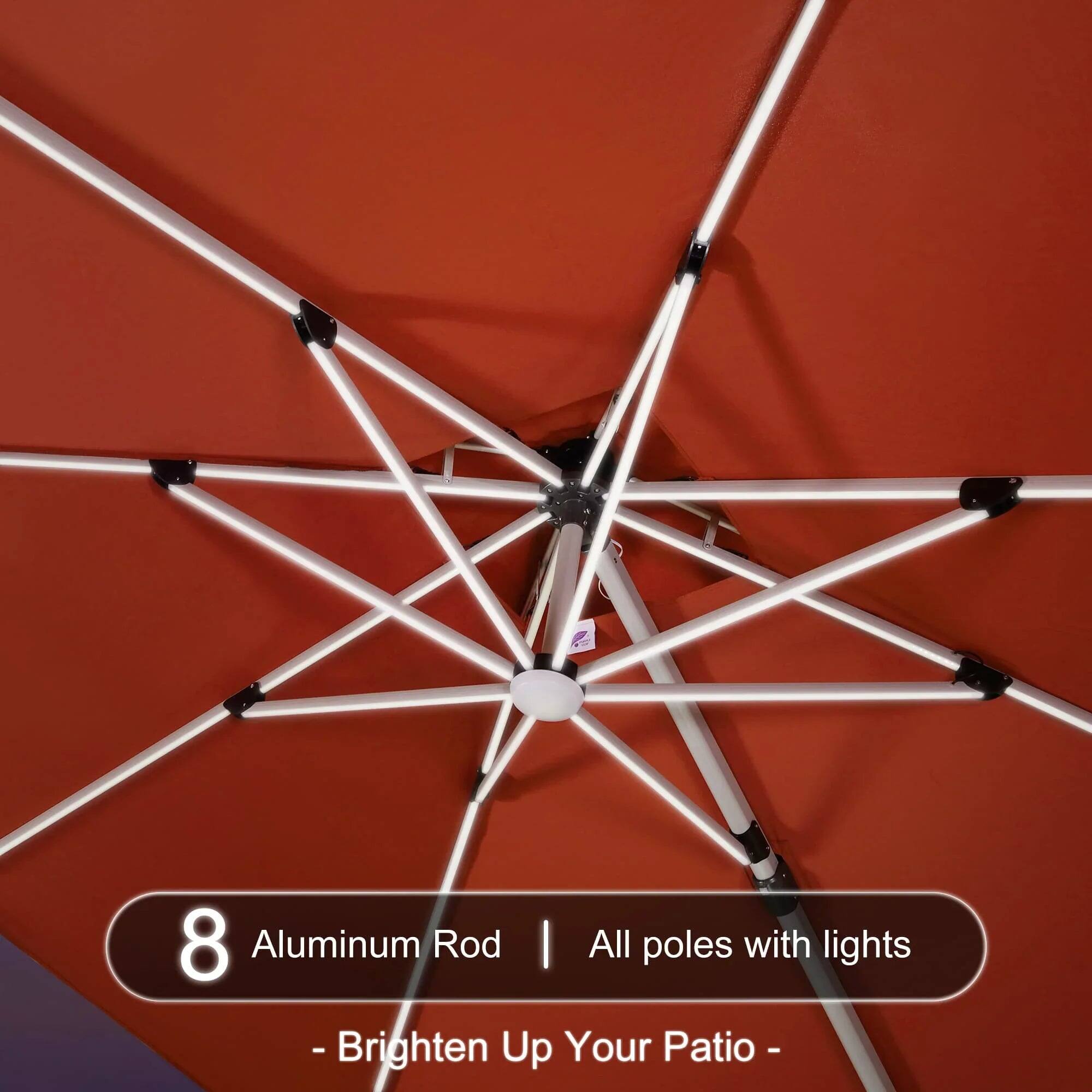 8 Aluminum Rod | All poles with lights  
- Brighten Up Your Patio -