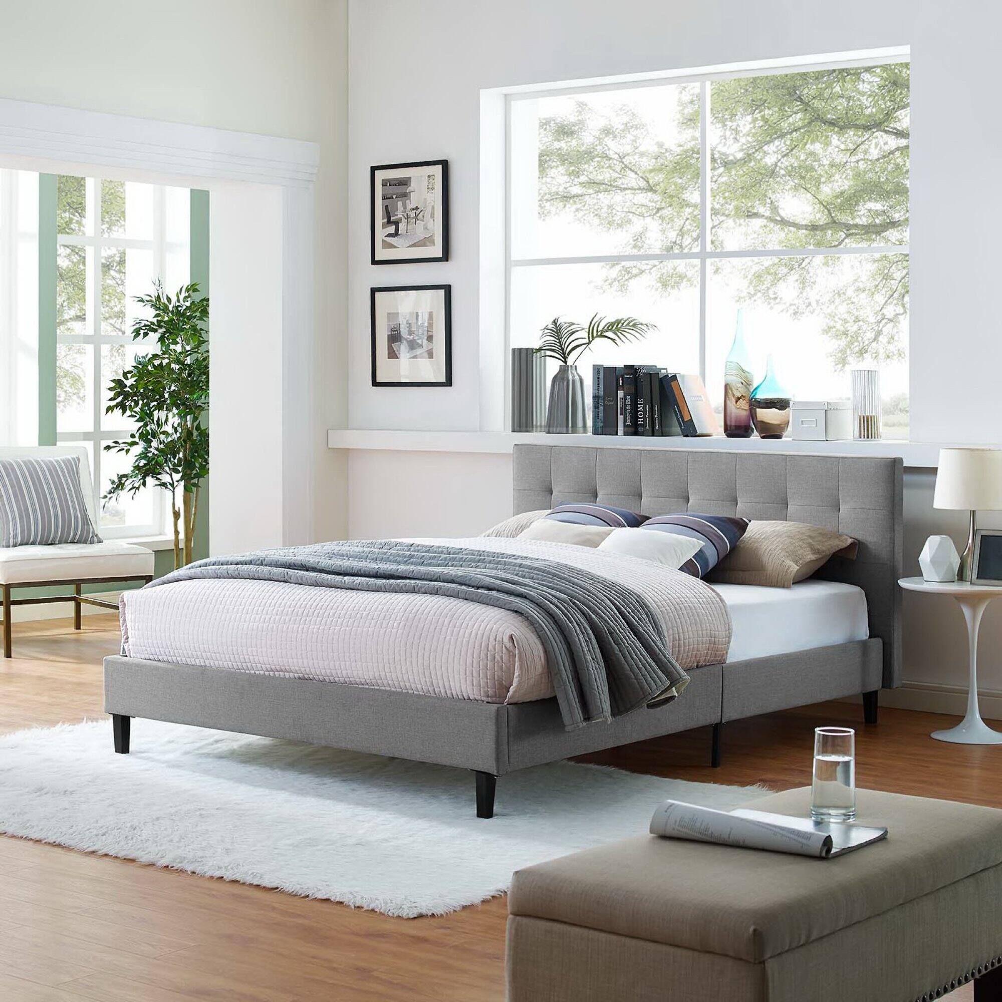 Alt View 2. Modway - Corinne Twin Bed Frame - Gray.