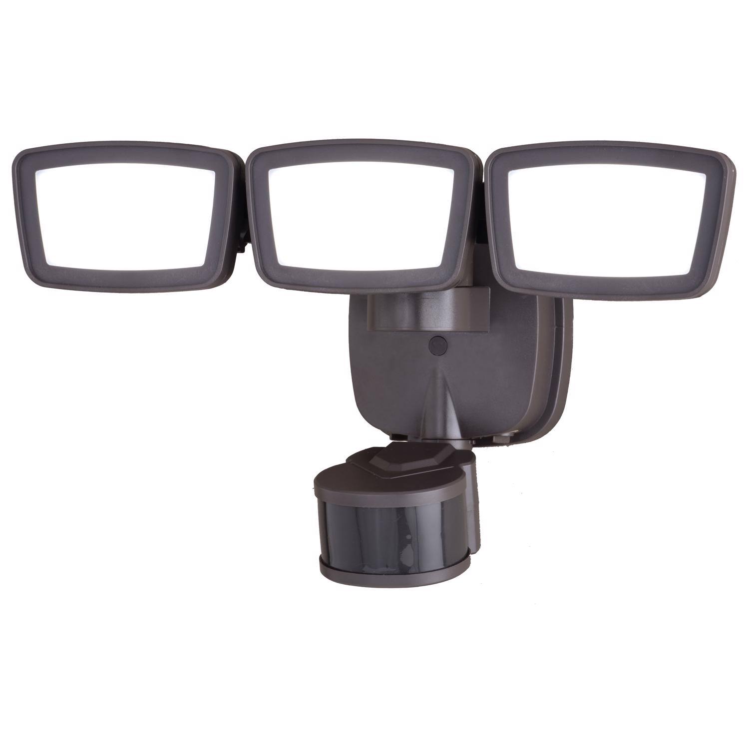 Angle. Dual - Dualux Motion-Sensing Hardwired LED Bronze Security Floodlight.