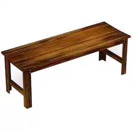 Outsunny - 2-Seat Wood Garden Bench, Patio Bench Outdoor Bench with Slatted Seat, Backless Front Porch Bench for Park, Garden - Carbonized