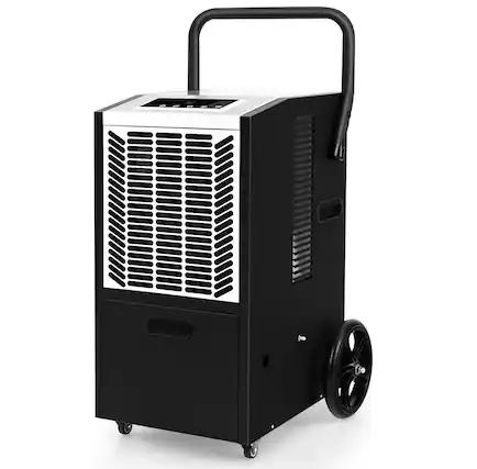 Front. Costway - Costway 163-Pint Commercial Dehumidifier with Pump & Drain Hose 4,500 Sq. ft Coverage Area - White + Black.