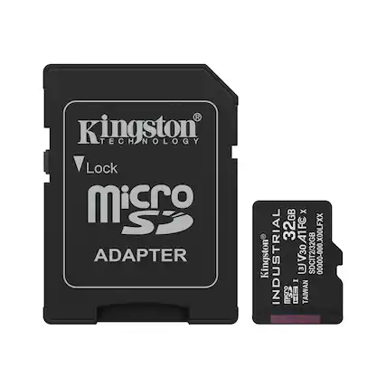 Kingston TECHNOLOGY Lock MICRO SD ADAPTER
Kingston INDUSTRIAL V30A1FC 32GB
SDCIT2/32GB 00000-000.X00LFXX
MADE IN TAIWAN