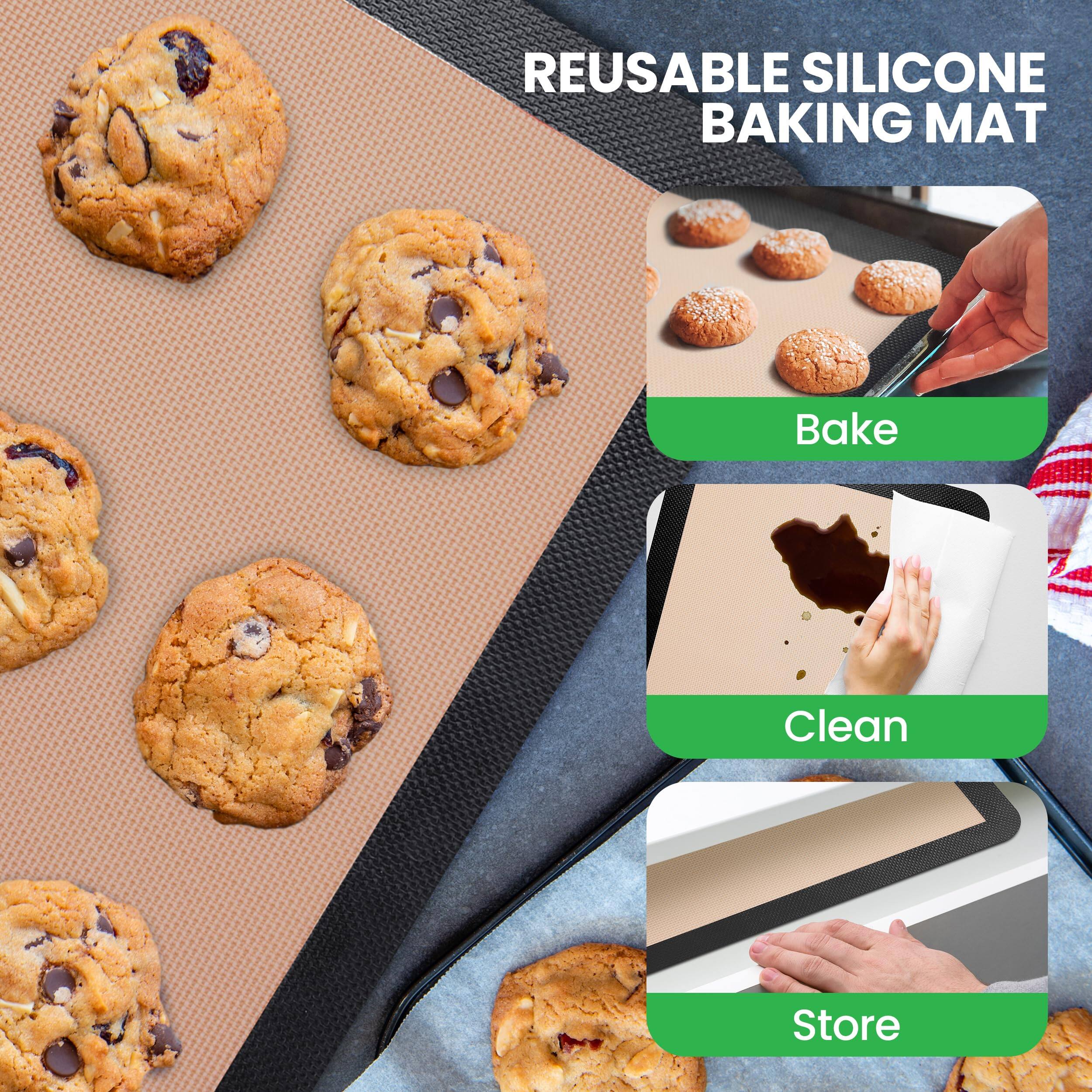 REUSABLE SILICONE BAKING MAT

Bake

Clean

Store