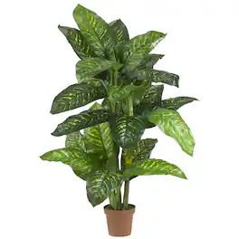BreeBe - 5' Dieffenbachia Plant (Real Touch) - Green