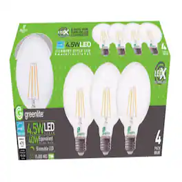 Greenlight - Greenlite G25 E26 (Medium) Filament LED Bulb Soft White 40 Watt Equivalence 4 pk