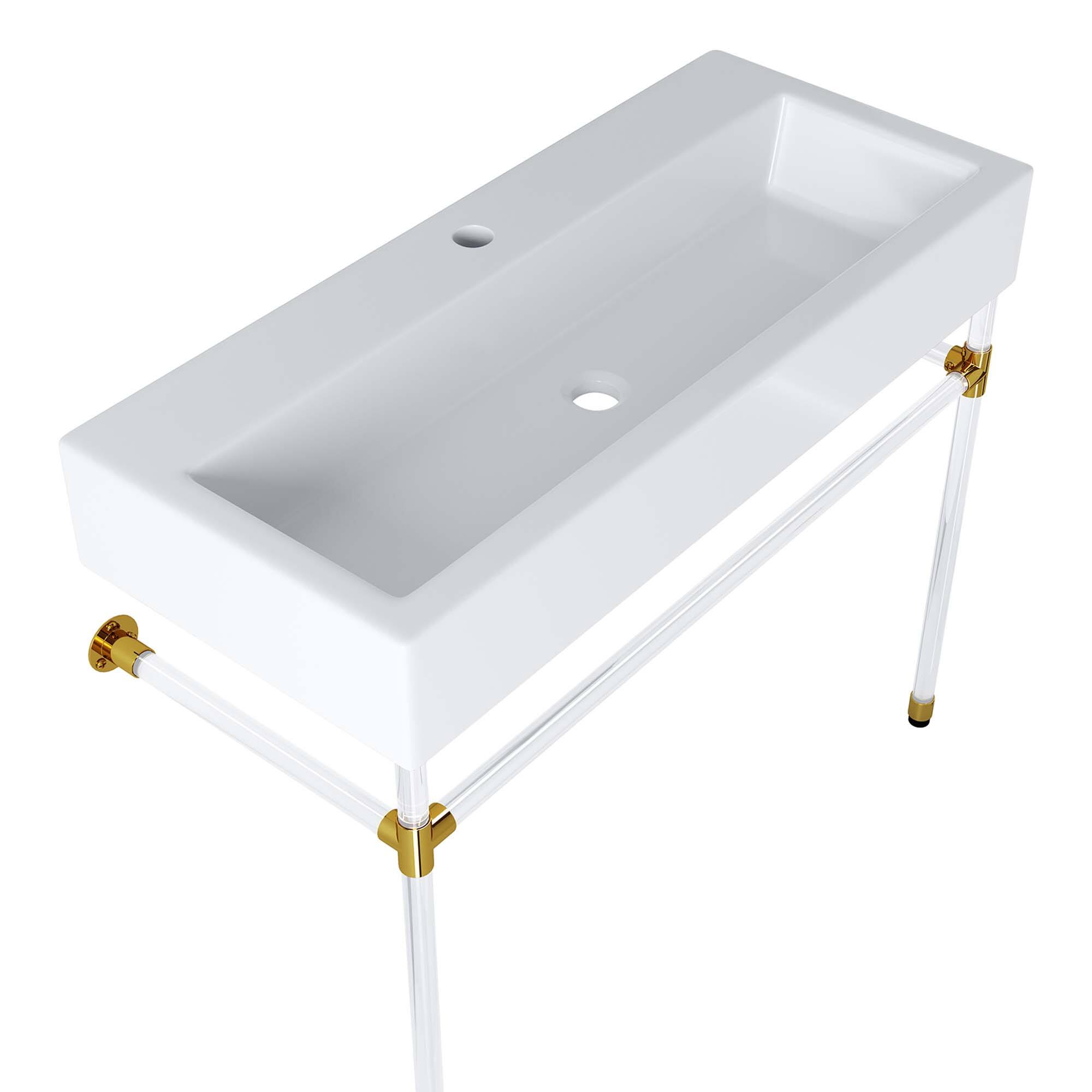 Alt View 3. Modway - Redeem Wall-Mount Bathroom Vanity Basin Included - Clear White.