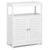 Front. Costway - Costway Bathroom Floor Cabinet Free Standing Storage Organizer w/ Double Shutter Doors - White.