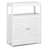 Costway - Bathroom Floor Cabinet Free Standing Storage Organizer w/ Double Shutter Doors - White