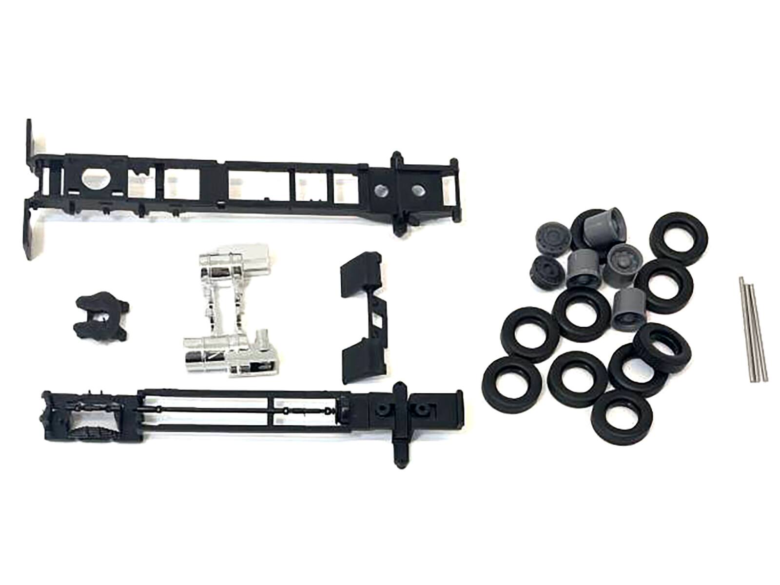 Angle. Promotex - Long Chassis Kit for Mack Cabs 1/87 (HO) Plastic Model by Promotex - White And Black.