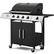 Front. U-HOMY - Propane Grill with Side Burner and Locking Wheels, 395 sq in Cooking Surface, 36,000 BTU - 4+1 Burner.