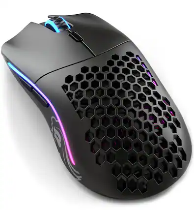 Front. HM 1810 - Gaming Model O Mouse - Superlight 69g Design Rgb Ambidextrous Lag Free 4ghz Up To Hours - Matte Black.