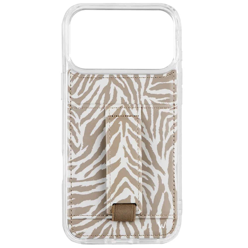 Walli Cases - Phone Case with Wallet and Finger Strap for iPhone 17 - Safari Stripes