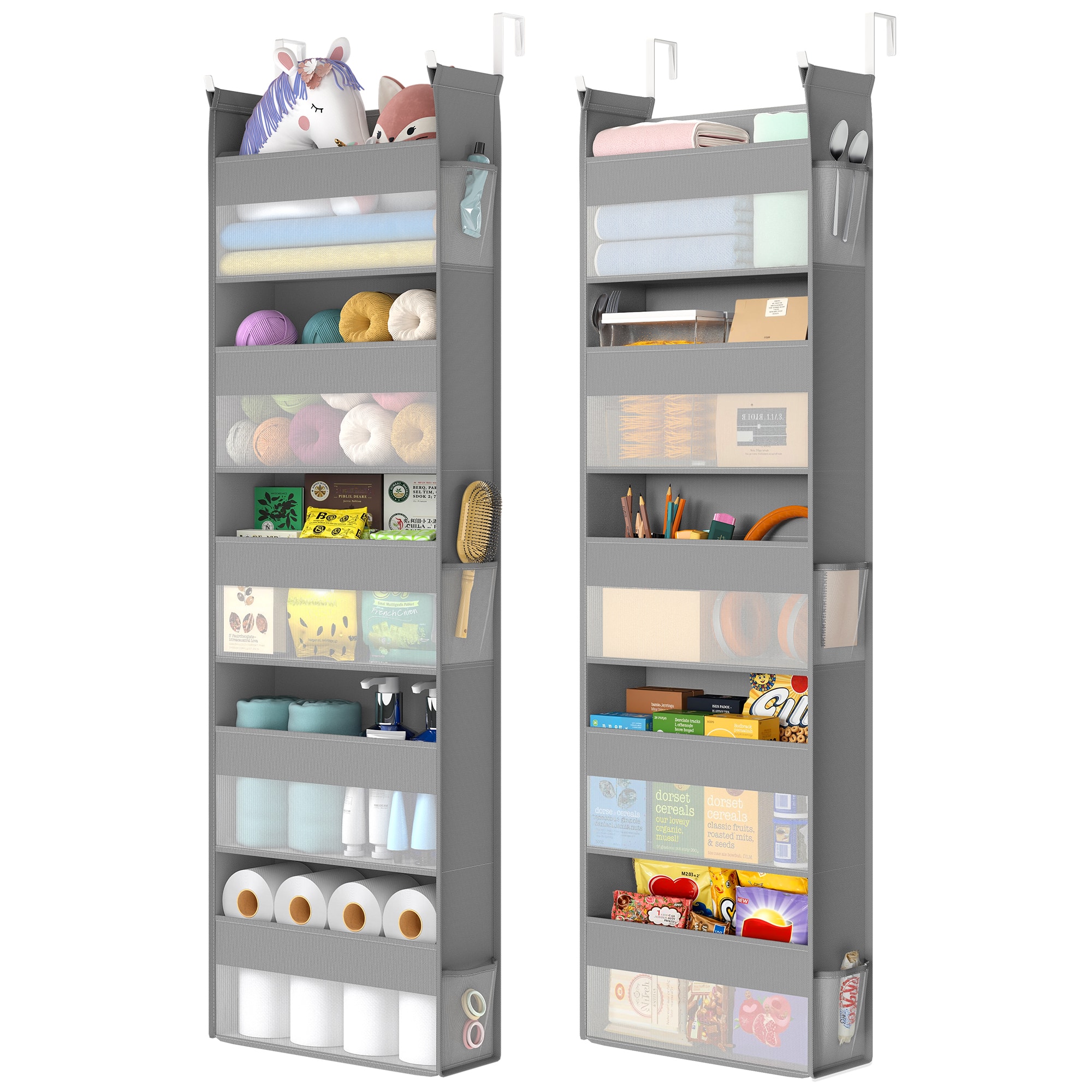Songmics Home - Over the Door Organizers, Set of 2 Hanging Door Organizers with 5 Large Pockets, 5-Tier Fabric Storage - Dove Gray price history on PriceWatchPro