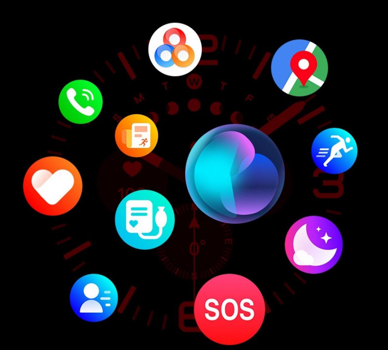 Alt View 1. RISOKEYS - Smart Watch with Bluetooth Call, Map Navigation & Sports Modes – Waterproof Fitness Tracker for Outdoor Enthusiasts - Orange.