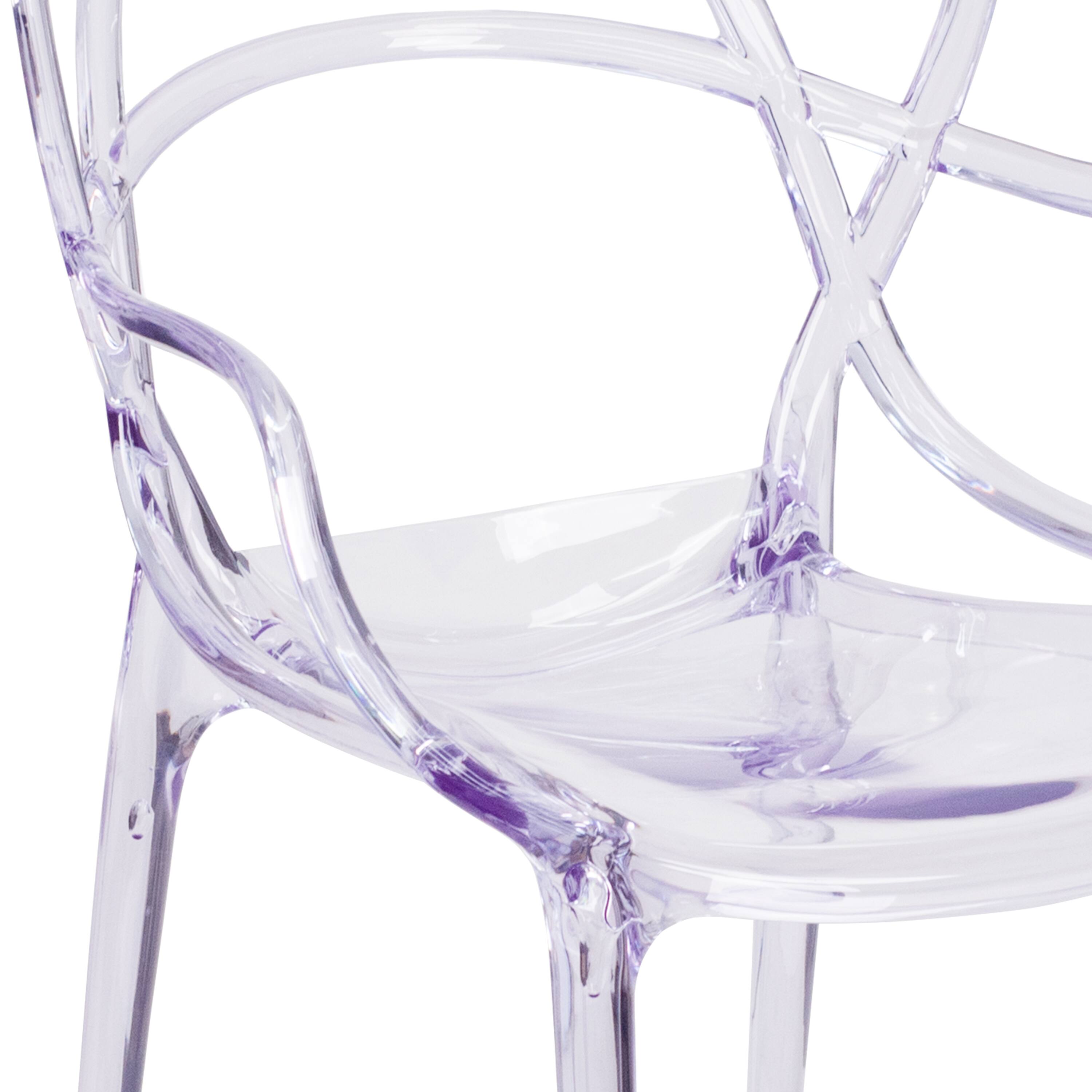 Alt View 10. Emma + Oliver - 4 Pack Transparent Stacking Side Chair - Clear.